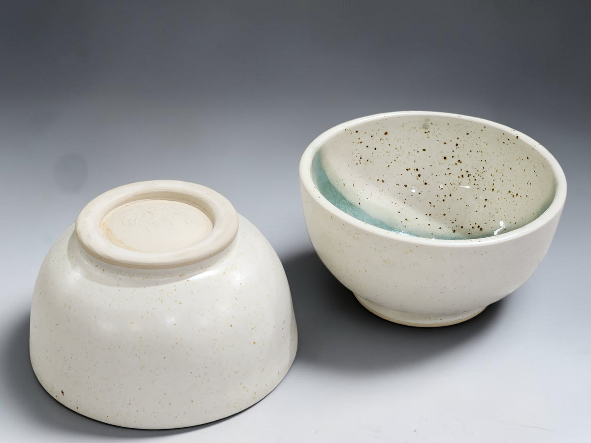 Ceramic noodle bowl high-fired artisan pottery