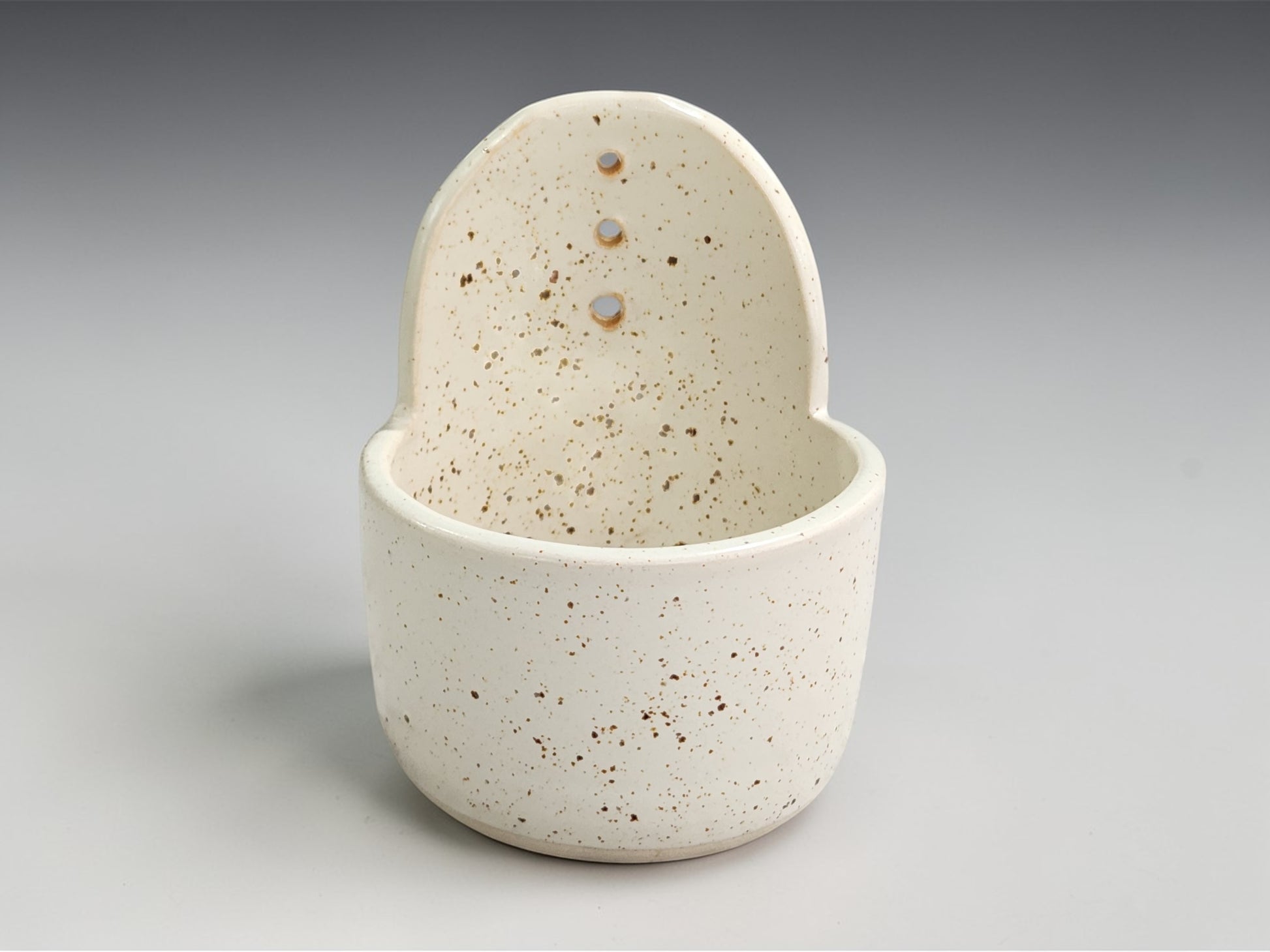 Speckled cream handmade pottery herb stripper for kitchen use
