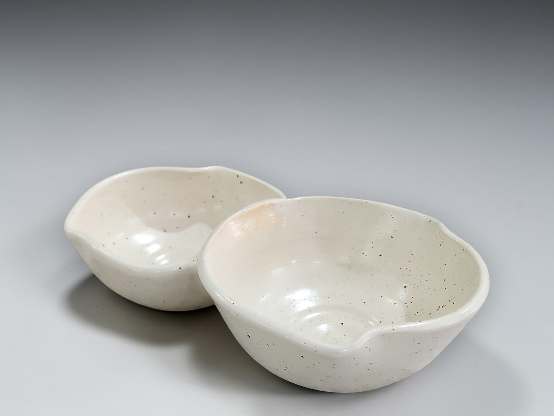 Speckled cream divided serving bowl for parties