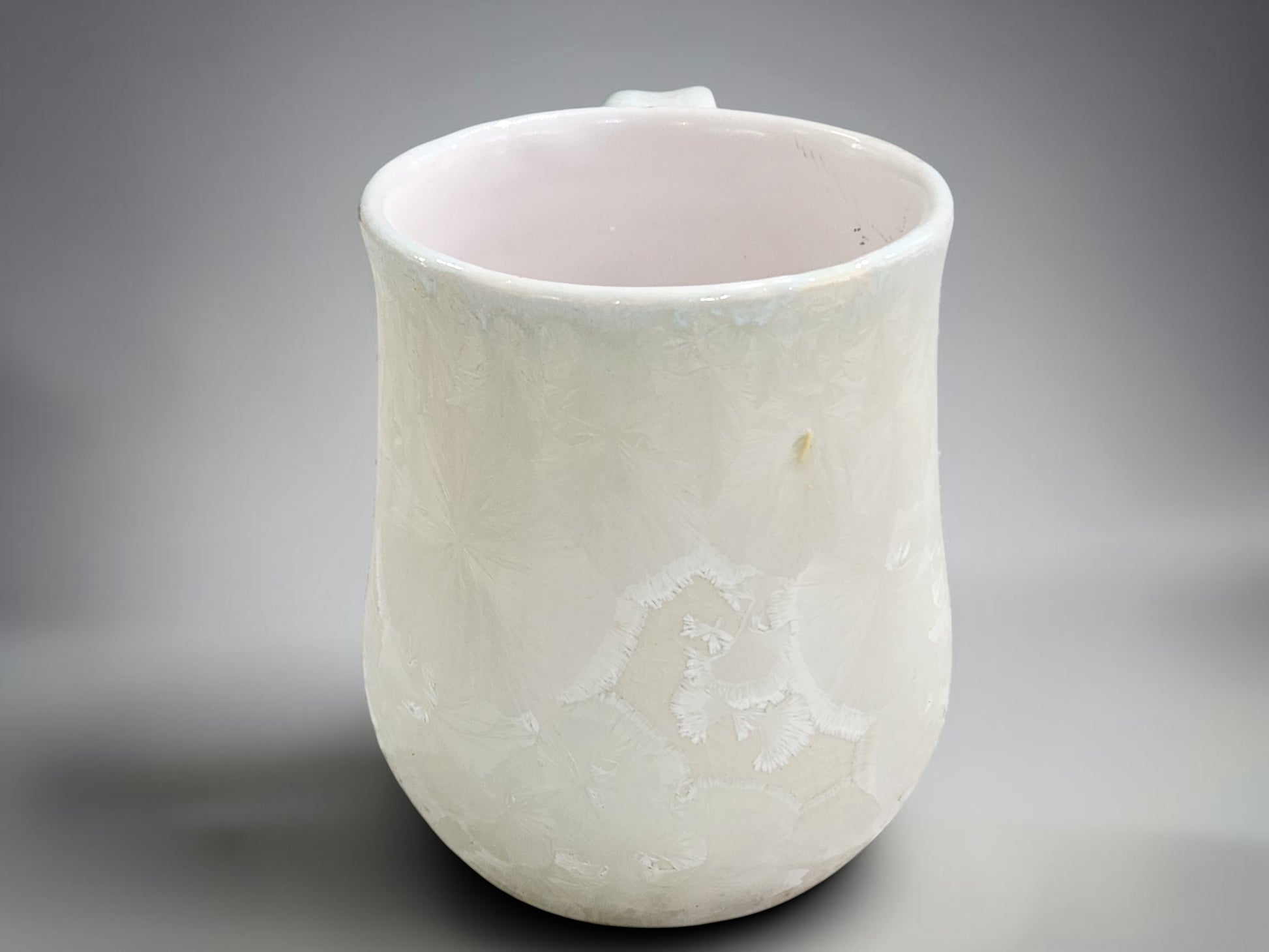 Handmade 300 ml white pottery mug for coffee or tea