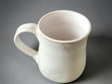 Australian handmade white pottery mug for coffee and tea