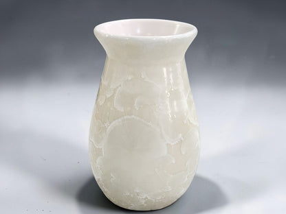 Handmade white crystalline vase made in Melbourne Australia